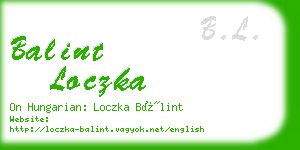 balint loczka business card